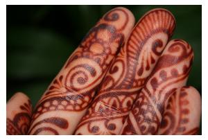 henna finger tips
